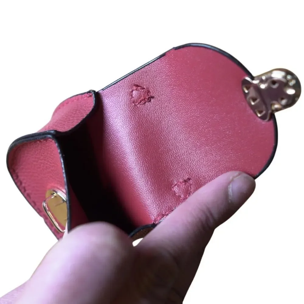 Bag Keychain Bag Charm Change Pouch Coin Purse Push Lock Clasp Red
